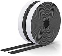 Noa Home Deco Velcro Tape, self-Adhesive, 8 m, Extra Strong, Double-Sided Adhesive with Velcro Fastener, 20 mm Wide, self-Adhesive Adhesive pad, Velcro Tape and Hook Tape (Black)