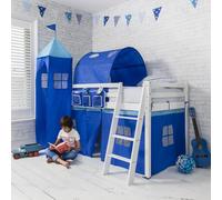 Noa & Nani Blue Kids Cabin Bed Tent, Tower, Tunnel & Bed Tidy Set Boys Midsleeper Accessory Pack Fire Safe