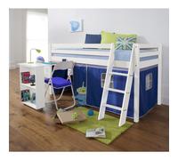 Noa & Nani Kids Cabin Bed Play Tent Blue Underbed Den for Midsleeper with Desk
