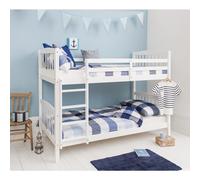 Noa & Nani Kids Solid Wood Bunk Bed with 2 Single Beds in White Brighton