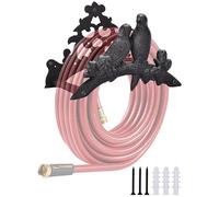 Noa Store Garden Hose Holder - Decorative Wrought Iron Wall-Mounted Hose Organizer - Heavy-Duty Wall Mount Water Hose Holder - Hook Rack for Water Hose - Outdoor Hose Holder - H8xL10xW2 inches