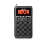 NOAA Weather AM FM Radio Portable Battery Operated by 2 AA Batteries with Stereo Earphone, LCD Display Digital Alarm Clock Sleep Timer,Best Reception,Built in Speaker Best Sound Quality(Black)