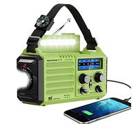 NOAA Weather Radio, Emergency Hand Crank Radio with Solar Charger, Portable Battery Operated AM FM Shortwave Radio with LED Flashlight, USB Charger, Earbud Jack, SOS Alert for Home Survival Hurricane