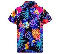 NOAGENJT Denim Shirts for Men Hawaiian Shirt Funny Cat 3D Printed Beach Short Sleeve Shit Mens Button Down Summer Casual Blue