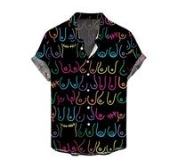 NOAGENJT Hawaiian Shirts for Men Adult T Shirts for Men UK Funny Hawaiian Shirts for Men Pink Summer Shirts Mens Linen Shirts Short Sleeve Hawaiian Shirt and Shorts Hawaiian Shirts for Men Pink