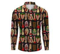 NOAGENJT Overshirt Men Mens 100% Cotton Hawaiian Shirts Button Down Short Sleeve Beach Summer Casual Black