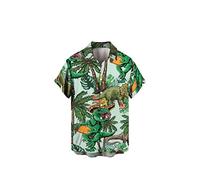 NOAGENJT Red T Shirt Men Bride Tshirt Men's Summer Independence Day Fashion Leisure Beach Digital 3D Print Button Short Sleeve T