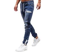 NOAGENJT Stretch Black Jeans for Men UK Loose Fit Mens Slim Cargo Pants Light Blue Denim Bootcut Men's Short Leg 28 Inch
