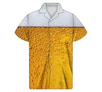 NOAGENJT Work Shirt Hawaii Shirts for Men Adult Mens Fashion Leisure Flag 3D Digital Printing Button Lapel Short Sleeve The