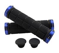 Noah And Theo NT-GP1 BLACK/BLUE Double Lock On Mountain Bike Bicycle Handlebar Grips
