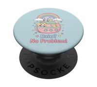 Noah Ark Cute Animals Rainbow Rain No Problem Funny PopSockets Adhesive PopGrip