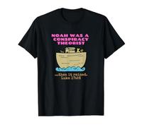Noah Funny Christian Bible Scripture Value Graphic T-Shirt, Men, Black, M