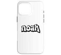 Noah Graffiti Personalized Name Black White Lettering Case for iPhone 16 Pro Max