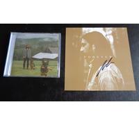 NOAH KAHAN STICK SEASON CD & LARGE 7" SIGNED /AUTOGRAPH ART CARD