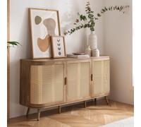 Noah Medium Sideboard - 150cm - 3 Door - Oak and Rattan