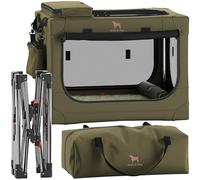 Noah & Paw Collapsible Dog Crate 26 Inch, Small Dog Crate for Small Medium Breeds, Travel Kennel for Car, Including Pet Mat for Pet Cage, 2 Storage Pockets, Handbag, 10mm Locking Zipper 26 * 17 * 17