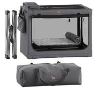 Noah & Paw Collapsible Dog Crate 30 Inches, Large Dog Crate for Large Medium Breeds, Travel Kennel for Car, Including Pet Mat for Pet Cage, 2 Storage Pockets, Handbag, 10mm Locking Zipper 30*21*21