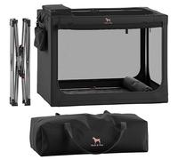 Noah & Paw Collapsible Dog Crate 30 Inches, Large Dog Crate for Large Medium Breeds, Travel Kennel for Car, Including Pet Mat for Pet Cage, 2 Storage Pockets, Handbag, 10mm Locking Zipper 30*21*21