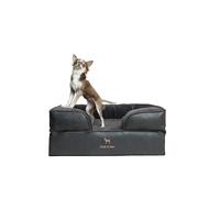 NOAH & PAW Dog Bed, 28x23x11 Inch, Orthopedic Dog Beds for Medium Size Pets, Eggshell Memory Foam Infused with Cooling Gel, Inner Cover, Waterproof, Machine Washable (Vegan Leather Sofa Collection)