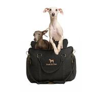 Noah & Paw Dog Car Seat Carrier, Small Dog Car Seat for Small Medium Pets with Harness Clip, 4x Safety Feature, Booster Travel Bed, Waterproof Washable, Orthopedic Foam Filling, Canvas Collection