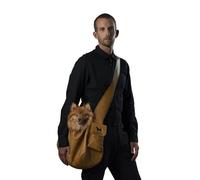 Noah & Paw Dog Sling Carrier for Small Dogs 5-18lb, Cat Carrier, Pet Sling with Adjustable Padded Strap, Vegan Leather Lined with Fur, Double Safety Feature, Machine Washable