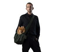 Noah & Paw Dog Sling Carrier for Small Dogs 5-18lb, Cat Carrier, Pet Sling with Adjustable Padded Strap, Vegan Leather Lined with Fur, Double Safety Feature, Machine Washable