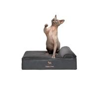 NOAH & PAW Small Dog Bed, 20x15x8 Inch, Cat Bed for Indoor Cats, Orthopedic Eggshell Memory Foam Infused with Cooling Gel, Waterproof, Machine Washable, Includes Inner Cover (Faux Leather)