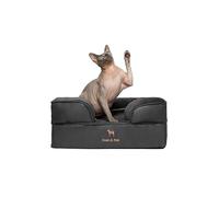 NOAH & PAW Small Dog Bed, 20x15x8 Inch, Cat Bed for indoor cats, Orthopedic Eggshell Memory Foam Infused with Cooling Gel, Waterproof Inner Cover Machine Washable (Vegan Leather Collection)