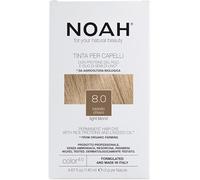 NOAH Permanent Hair Dye 8.0 Light Blonde - Ammonia-Free Hair Colour with Linseed Oil & Rice Proteins - Nourishing, Long-Lasting & Grey Coverage - Complete Hair Colour Kit - 140ml
