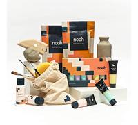 noah Pottery Kit for Beginners - Set Includes Air Dry Clay, Tool Kit and Acrylic Paints - Craft Set (White Clay/Pastel Paint)