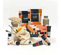 noah Pottery Kit for Beginners - Set Includes Air Dry Clay, Tool Kit and Acrylic Paints - Craft Set (White Clay/Starry Night Paint)