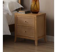 Noah Rattan 2 Drawer Bedside Table Natural