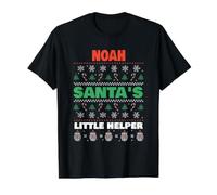 Noah Santa's Little Helper Funny Noah Name Christmas Value Graphic T-Shirt, Men, Black, XL