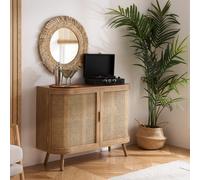 Noah Small Sideboard - 100cm - 2 Door - Oak and Rattan
