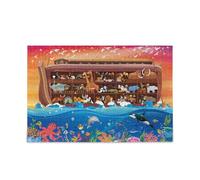 Noah's Ark Animal & Marine Life Pattern - Seagrass Accent Jigsaw Puzzle for Adults Challenging Funny Family Puzzle Perfect for Game Nights 500 Piecing