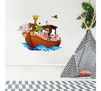 Noah's Ark Animals Wall Sticker Art Home Decal Mural Boat (90cm Width x 75cm Height)