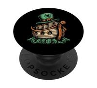 Noah's Ark Christian St. Patricks Day Pattys Day Irish Luck PopSockets Adhesive PopGrip