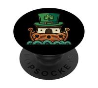 Noah's Ark Christian St. Patricks Day Pattys Day Irish Luck PopSockets Adhesive PopGrip