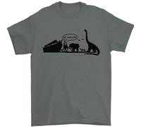 Noahs Ark Dinosaurs T-Rex Atheist Atheism Mens T-Shirt 100% Cotton Charcoal M