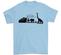 Noahs Ark Dinosaurs T-Rex Atheist Atheism Mens T-Shirt 100% Cotton Light Blue M