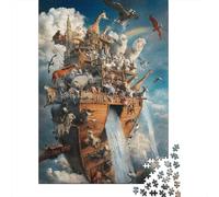 Noahs Ark Fantasy 1000 Pc Eco-friendly Paper Jigsaw Puzzle Set Adults Kids Fun Challenging Game Decoration 38x26cm/1000pcs