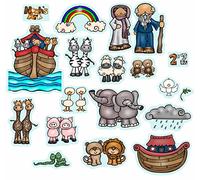 Noah's Ark Felt Story Set Bible Flannel Board Stories 20 Pieces Activity Pages Precut Figures noah