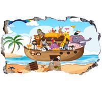 Noahs Ark Noah's Ark 3D V104 Magic Window Wall Smash Sticker Self Adhesive Poster Wall Art Size 1000mm Wide x 600mm deep (Large)