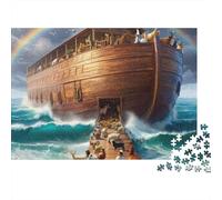 Noahs Ark Rainbow 1000-Piece Jigsaw PuzzleNoah's Ark Rainbow Art - Challenging Puzzle Game for Adults38x26cm/1000pcs