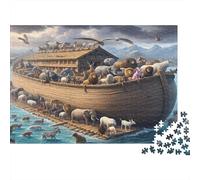 Noahs Ark Scene 1000 Piece Jigsaw Puzzle Noah's Ark Animals Art - Brainteasing Challenge for Adults And Kids70x50cm/1000pcs