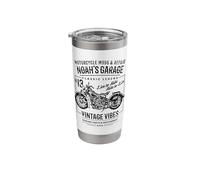 Noah's Garage Motorcycle Design for the Name Noah Stainless Steel Insulated Tumbler