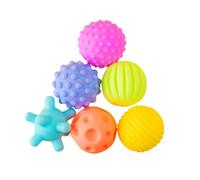 Noah's Toys 6 Soft shape Balls give your baby the fun they deserve, Silicone Multi Textured Soft Ball, Multicolor Grasping Training Toy Age: 6+ months, Orange,Multicolor,Green,Purple