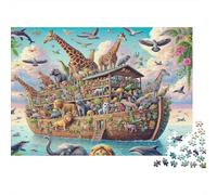 NoahsArkAnimalScene Jigsaw Puzzles Puzzle for Adults Kids. 1000 Piece Impossible Challenge Toy Educational Game Home Decoration for Adults& Kids Age 14 Years Up 70x50cm/1000pcs