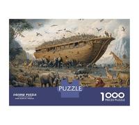NoahsArkFloodScene 1000 Piece Jigsaw Puzzle Set Premium Jigsaw Puzzle Sturdy Cardboard DIY Fun Challenging Family Game Beautiful Decor Adults Kids Beginners 70x50cm/1000pcs