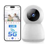 NoahTec Indoor Camera 5G& 2.4GHz WiFi, 360 Pan/Tilt Cameras for Home Security, 1080P Baby/Pet Camera with Phone App Motion Detection, 2-Way Talk, Night Vision, Siren Alarm, Compatible with Alexa